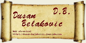 Dušan Belaković vizit kartica